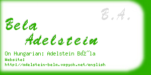 bela adelstein business card